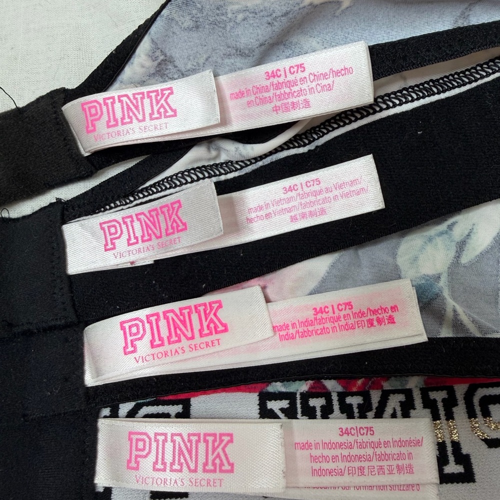LOT Victorias Secret PINK Lightly Lined T-Shirt Bra 34C - Picture 2 of 14